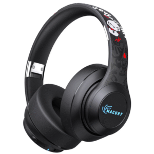 Macury Bluetooth Headphone, Over Ear, Foldable, Adjustable, Noise Cancelling (Black)