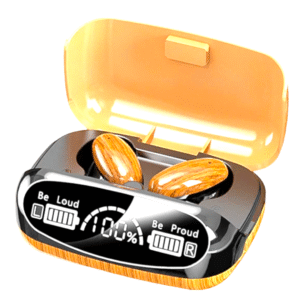 Macury Wooden Style Luxury Bluetooth 5.2 Wireless EarBud | Led Display | True Wireless Stereo Sound | Water Proof | Smart Touch | Power Bank